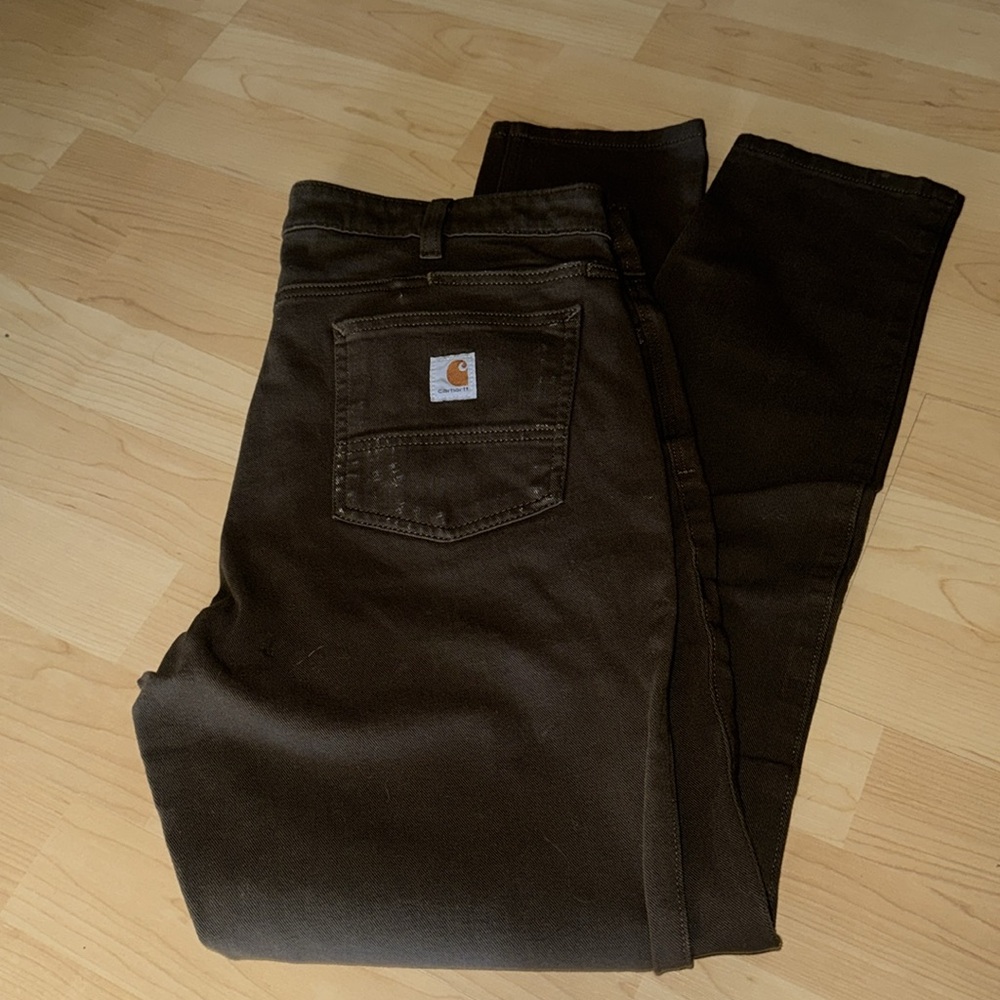 Carhartt Slim Fit women navy green pants